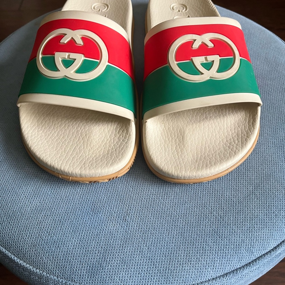 Gucci Red and Green Slide Sandals